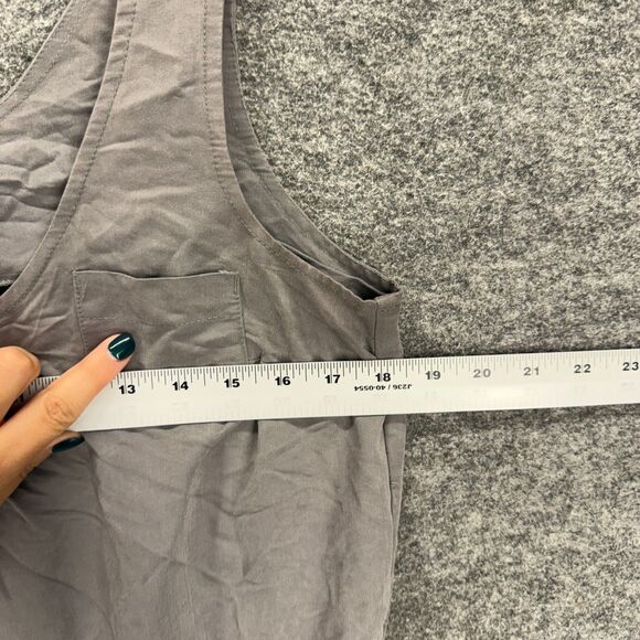 New York & Company Jumpsuit Women M Medium Gray Rayon Sleeveless Elastic Waist - Picture 5 of 8